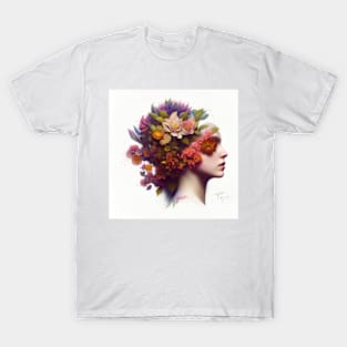 Stunning Flower Hair Girl T-Shirt